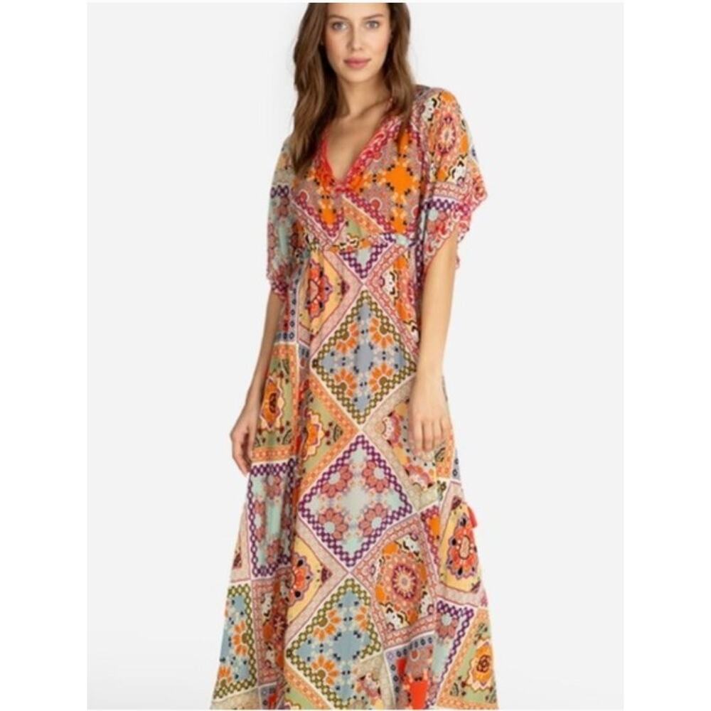 Johnny Was Multicolor Geometric Patchwork Maxi Dr… - image 12